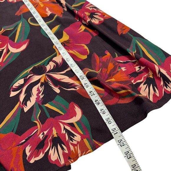 Rachel Pally Chocolate Brown Floral Crepe Manon Dress in Tulip, Size Small - Picture 10 of 11